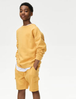 2pc Cotton Rich Sweatshirt And Shorts Set (2-16 Yrs)