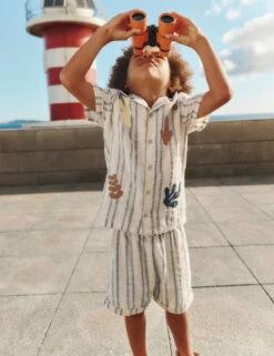 2pc Pure Cotton Striped Top & Bottom Outfit (2-8 Yrs)