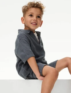 2pc Pure Cotton Top And Shorts Set (2-8 Yrs)