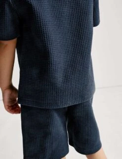 2pc Pure Cotton Waffle Shirt And Short Set (2-8 Yrs) 34 2pc Pure Cotton Waffle Shirt And Short Set (2-8 Yrs) -School Uniform Store 2pc pure cotton waffle shirt and short set 2 8 yrs 1 11