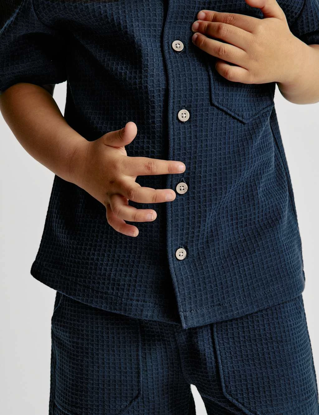 2pc Pure Cotton Waffle Shirt And Short Set (2-8 Yrs) 16 2pc Pure Cotton Waffle Shirt And Short Set (2-8 Yrs) - Image 14