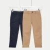 2pk Cotton Rich Chinos (2-8 Yrs)