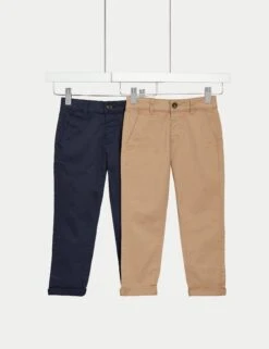 2pk Cotton Rich Chinos (2-8 Yrs)