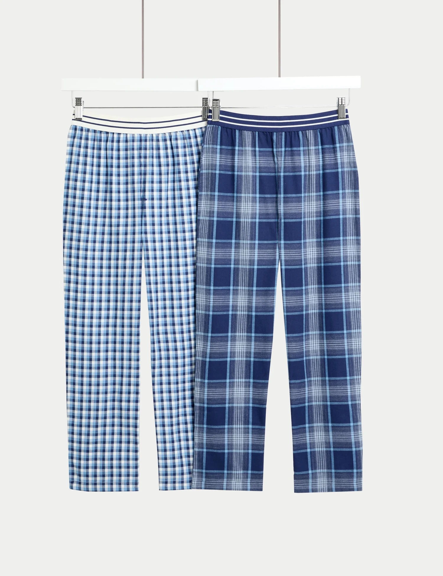 2pk Pure Cotton Checked Pyjama Bottoms (6-16 Yrs) 3 2pk Pure Cotton Checked Pyjama Bottoms (6-16 Yrs)