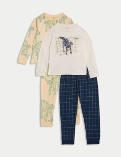 2pk Pure Cotton Dinosaur Pyjama Sets (1-8 Yrs)