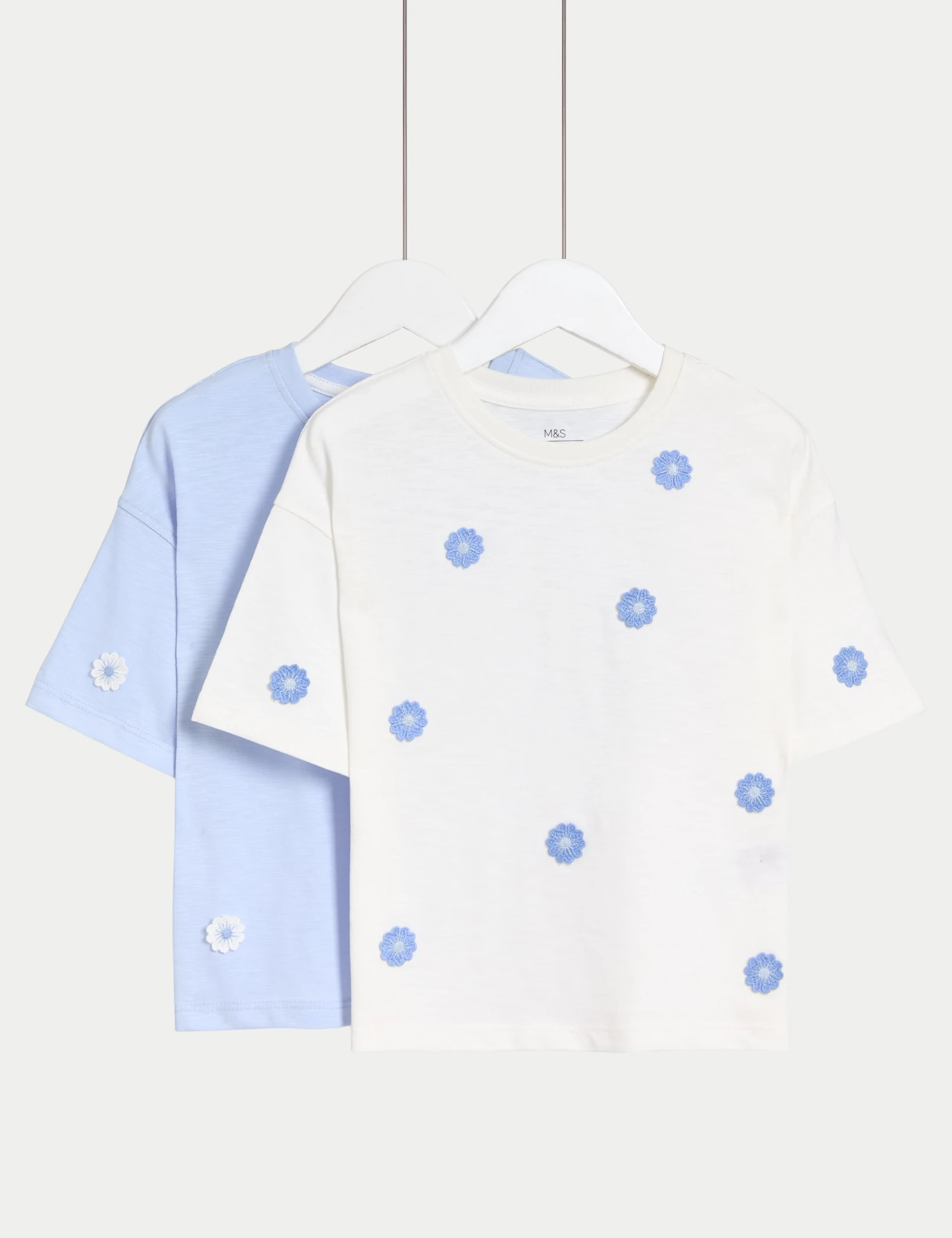 2pk Pure Cotton Floral Tops (2-8 Yrs) 2 2pk Pure Cotton Floral Tops (2-8 Yrs)