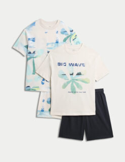 2pk Pure Cotton Graphic Pyjama Sets (6-16 Yrs)