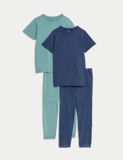 2pk Pure Cotton Long Pyjama Sets (6-16 Yrs)