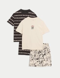 2pk Pure Cotton Patterned Pyjama Sets (6-16 Yrs)