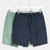 2pk Pure Cotton Ripstop Shorts (6-16 Yrs)