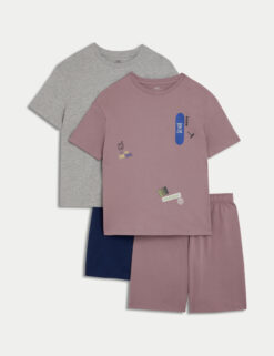 2pk Pure Cotton Skate Pyjama Sets (6-16 Yrs)