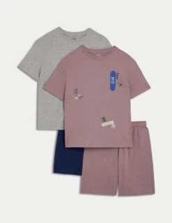 2pk Pure Cotton Skate Pyjama Sets (6-16 Yrs)
