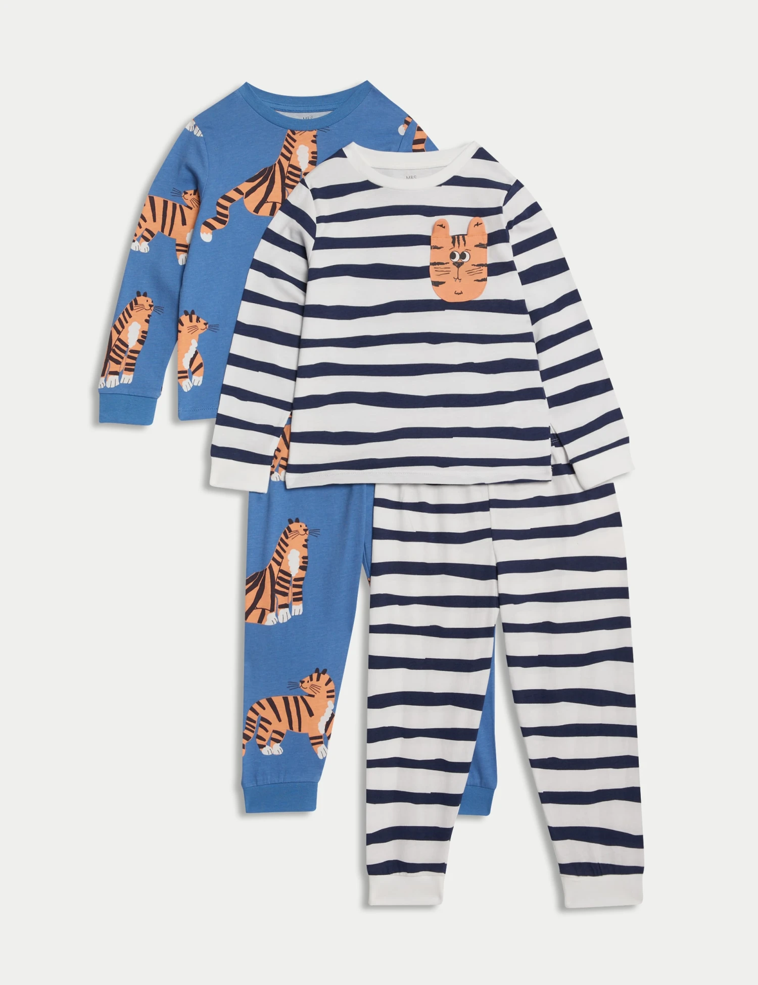 2pk Pure Cotton Tiger Pyjamas (1-8 Yrs) 3 2pk Pure Cotton Tiger Pyjamas (1-8 Yrs)