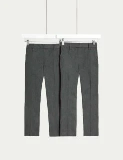 2pk Boys' Regular Leg School Trousers (2-18 Yrs) -School Uniform Store 2pk boys regular leg school trousers 2 18 yrs 1 3