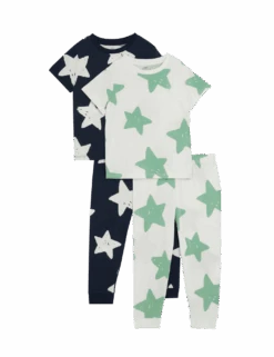 2pk Pure Cotton Star Pyjama Sets (1-8 Yrs) -School Uniform Store 2pk pure cotton star pyjama sets 1 8 yrs