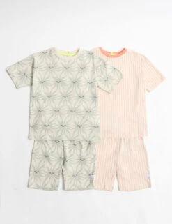 2pk Pure Cotton Sun & Striped Pyjama Sets (2-8 Yrs) -School Uniform Store 2pk pure cotton sun and striped pyjama sets 2 8 yrs