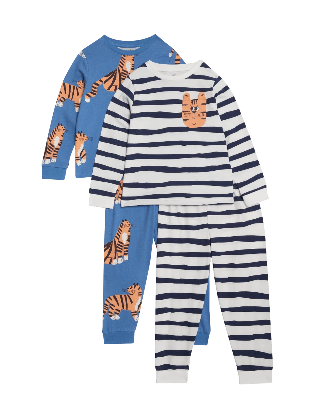 2pk Pure Cotton Tiger Pyjamas (1-8 Yrs) 5 2pk Pure Cotton Tiger Pyjamas (1-8 Yrs) - Image 3
