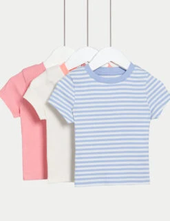 3pk Cotton Rich Peach T-Shirts (2-8 Yrs)