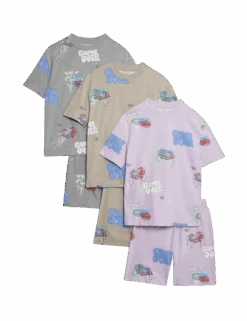 3pk Pure Cotton Gaming Pyjama Sets (6-16 Yrs) -School Uniform Store 3pk pure cotton gaming pyjama sets 6 16 yrs