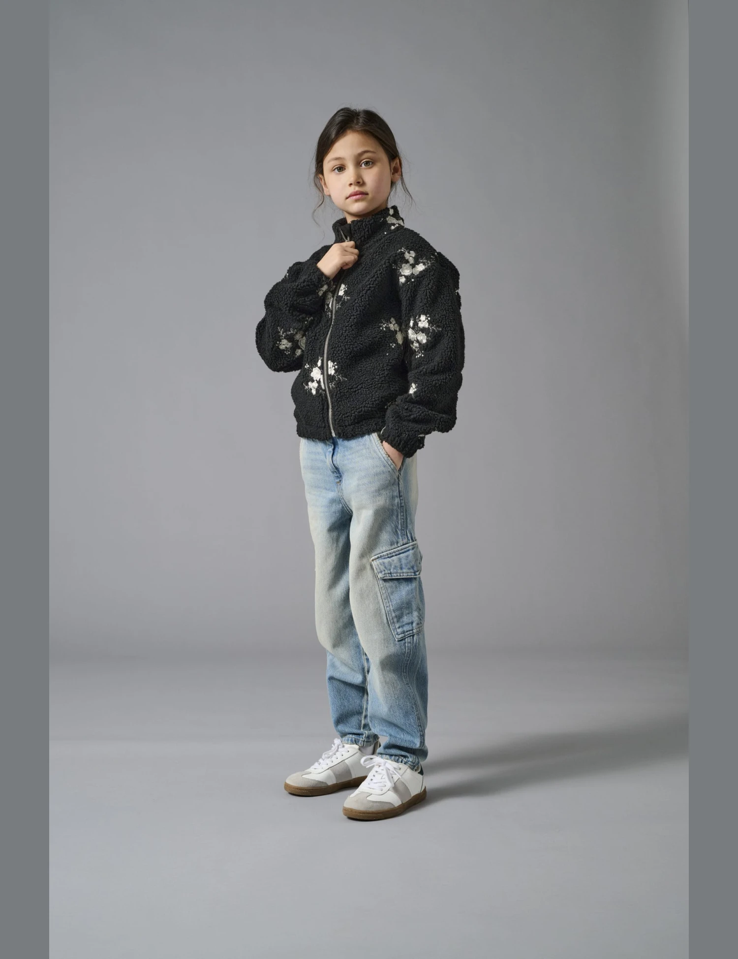 Borg Fleece Embroidered Floral Jacket (7-14 Yrs) 6 Borg Fleece Embroidered Floral Jacket (7-14 Yrs) - Image 4