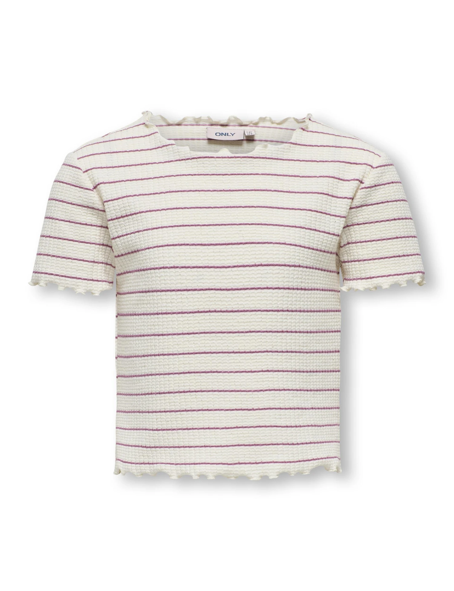 Cotton Blend Striped Cropped T-Shirt (7-14 Yrs) 4 Cotton Blend Striped Cropped T-Shirt (7-14 Yrs) - Image 2