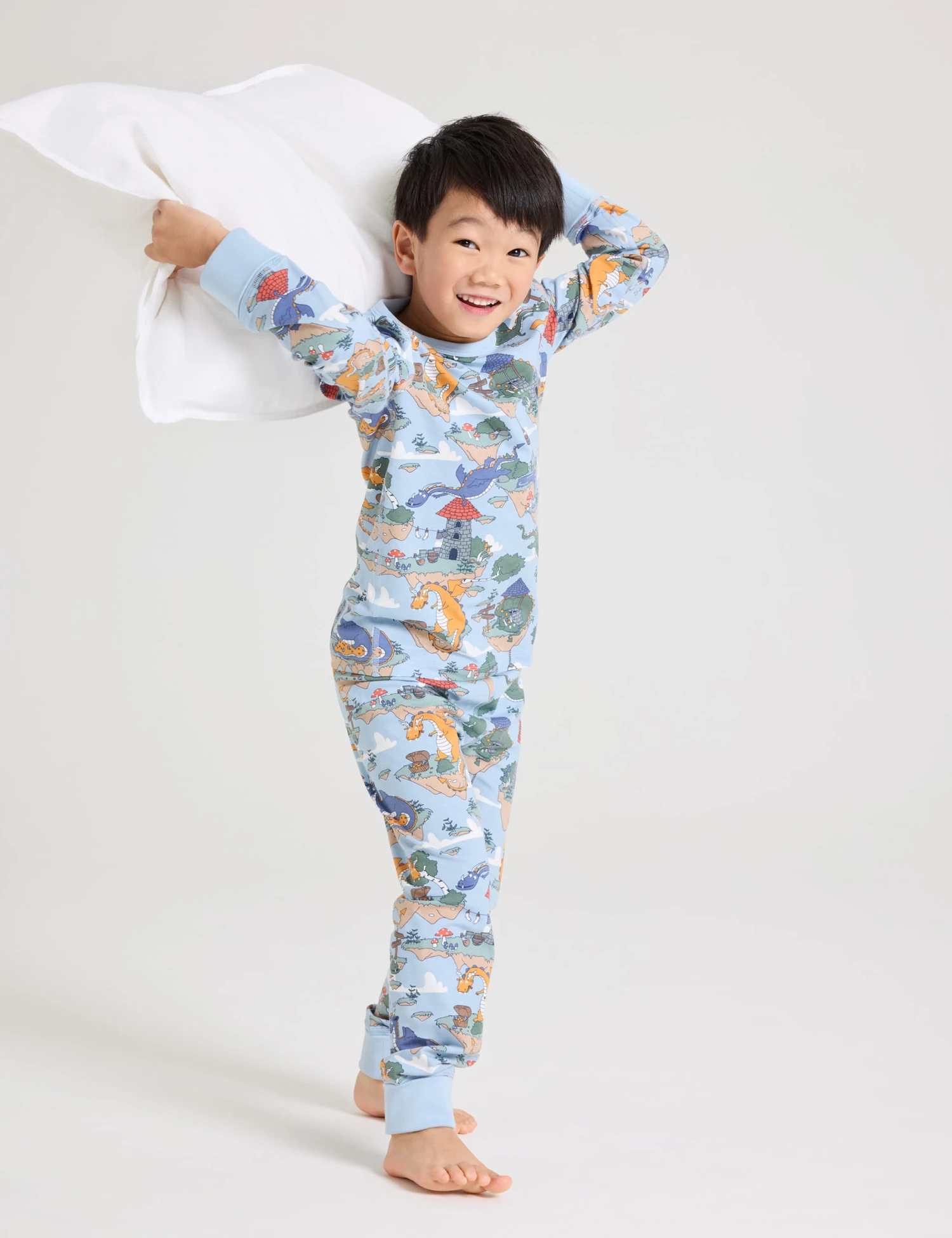 Cotton Rich Dragon Print Pyjamas (1-10 Yrs) 3 Cotton Rich Dragon Print Pyjamas (1-10 Yrs)