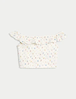 Cotton Rich Frill Bardot Top (6-16 Yrs) -School Uniform Store Cotton Rich Frill Bardot Top 6 16 Yrs 1 1