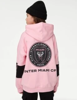Cotton Rich Inter Miami™ Football Hoodie (6-16 Yrs) -School Uniform Store Cotton Rich Inter Miami Football Hoodie 6 16 Yrs 1 3