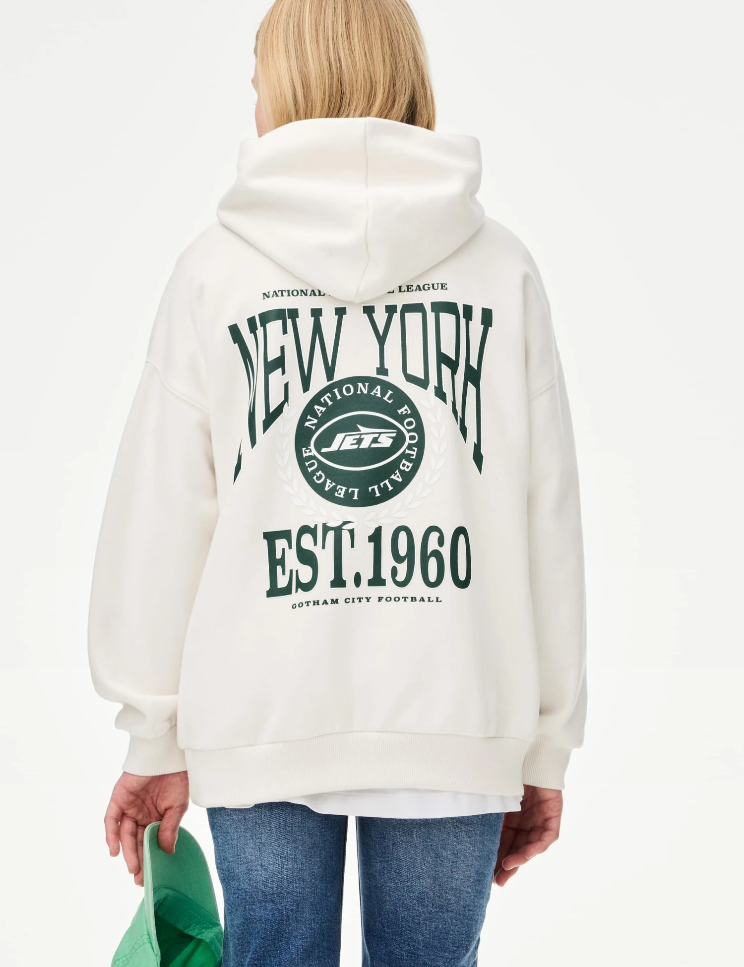 Cotton Rich NFL Jets Hoodie (6-16 Yrs) 6 Cotton Rich NFL Jets Hoodie (6-16 Yrs) - Image 4