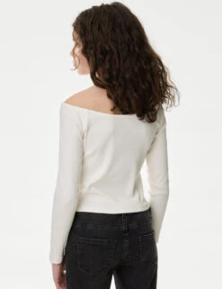 Cotton Rich Rose Graphic Bardot Top (6-16 Yrs) -School Uniform Store Cotton Rich Rose Graphic Bardot Top 6 16 Yrs 1 3