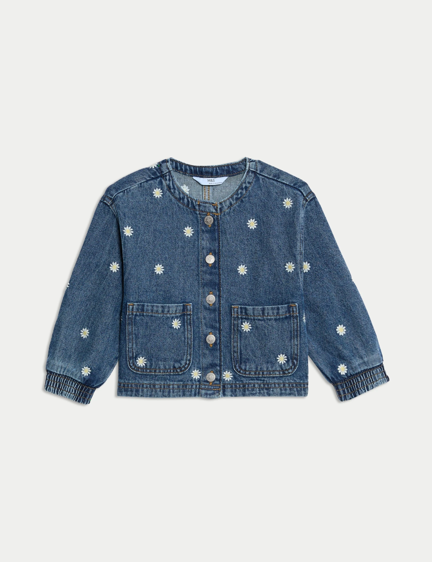 Denim Daisy Embroidered Bomber (2-8 Yrs) 3 Denim Daisy Embroidered Bomber (2-8 Yrs) - Image 2