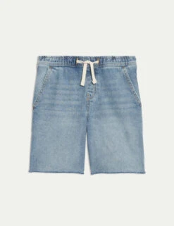Denim Elasticated Waist Frayed Shorts (6-16 Yrs) -School Uniform Store Denim Elasticated Waist Frayed Shorts 6 16 Yrs 1 1