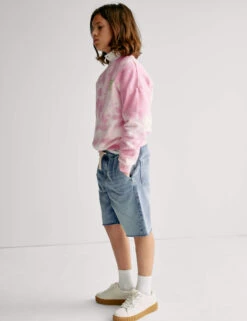Denim Elasticated Waist Frayed Shorts (6-16 Yrs) -School Uniform Store Denim Elasticated Waist Frayed Shorts 6 16 Yrs 1 4
