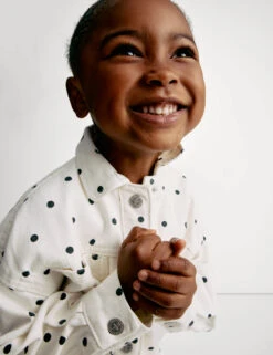 Denim Polka Dot Shacket (2-8 Yrs)