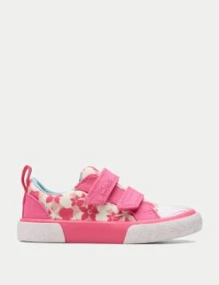 Clarks Floral Riptape Trainers (4 Small - 6 1/2 Small)