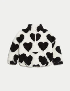 Heart Print Borg Jacket (12 Mths-8 Yrs) -School Uniform Store Heart Print Borg Jacket 12 Mths 8 Yrs 1 1