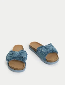 Kids' Canvas Bow Sliders (1 Large - 6 Large) 17 Kids' Canvas Bow Sliders (1 Large - 6 Large) -School Uniform Store Kids Canvas Bow Sliders 1 Large 6 Large 1 1