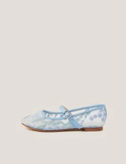 MONSOON Kids' Embroidered Lace Ballet Pumps (7 Small - 4 Large)