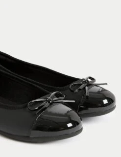 Kids' Leather Bow Ballet School Shoes (13 Small - 7 Large) -School Uniform Store Kids Leather Bow Ballet School Shoes 13 Small 7 Large 1 2