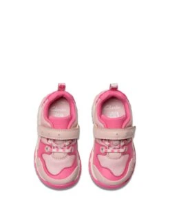 Clarks Kids’ Leather Floral Riptape Trainers (4 Small - 6½ Small) -School Uniform Store Kids Leather Floral Riptape Trainers 4 Small 6 Small 1 5