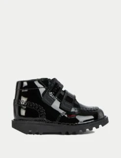 Kickers Kids' Patent Riptape High Top Brogues (7 Small - 12 Small)