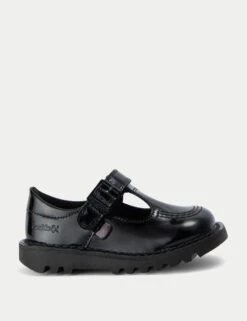 Kickers Kids' Patent Riptape T-Bar School Shoes (7 Small - 12 Small)