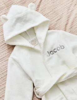 Personalised Ivory Towelling Robe 11 Personalised Ivory Towelling Robe -School Uniform Store Personalised Ivory Towelling Robe 1