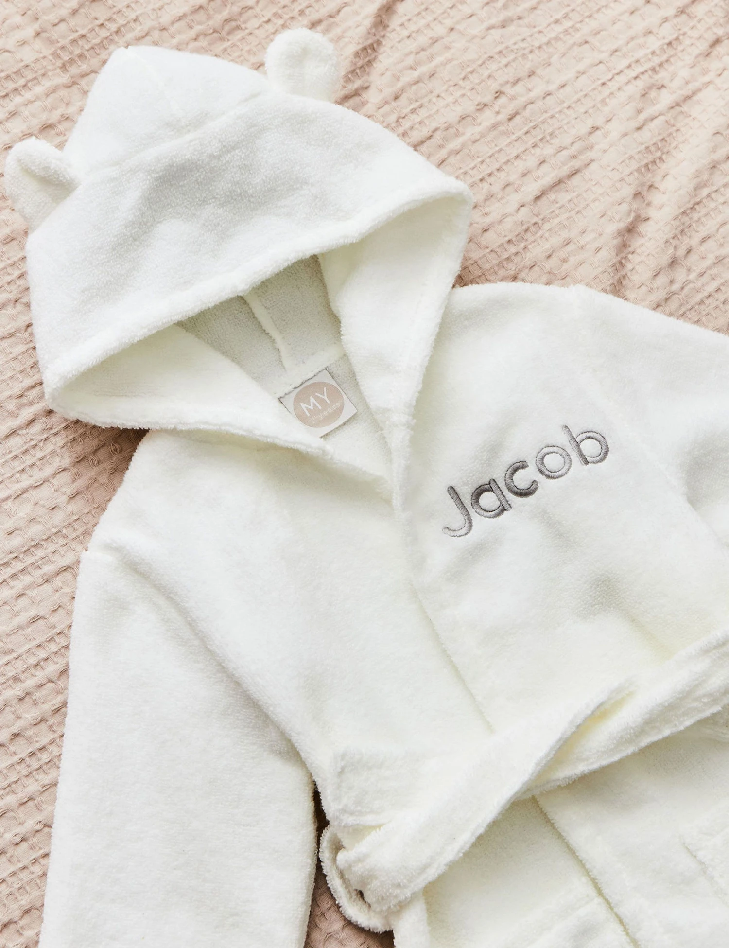 Personalised Ivory Towelling Robe 4 Personalised Ivory Towelling Robe - Image 2