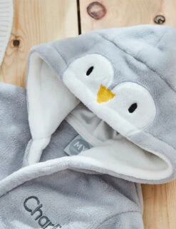 Personalised Penguin Fleece Robe (0-7 Yrs) -School Uniform Store Personalised Penguin Fleece Robe 0 7 Yrs 1 2