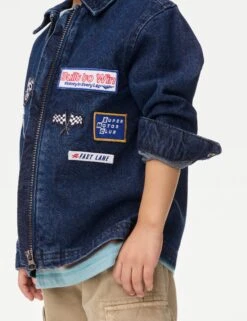 Pure Cotton Badged Denim Jacket (2-8 Yrs) -School Uniform Store Pure Cotton Badged Denim Jacket 2 8 Yrs 1 2