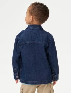 Pure Cotton Badged Denim Jacket (2-8 Yrs) -School Uniform Store Pure Cotton Badged Denim Jacket 2 8 Yrs 1 3
