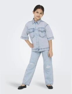 Pure Cotton Denim Denim Oversized Shirt (8-14 Yrs) 18 Pure Cotton Denim Denim Oversized Shirt (8-14 Yrs) -School Uniform Store Pure Cotton Denim Denim Oversized Shirt 8 14 Yrs 1 2