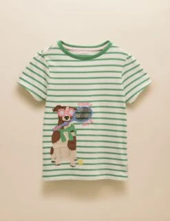 Joules Pure Cotton Dog Applique T-Shirt (1-9 Yrs)