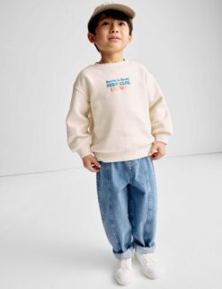 Pure Cotton Relaxed Balloon Leg Jeans (2-8 Yrs)